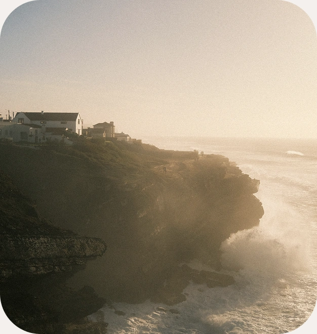 Sunlight over the coastal cliffs