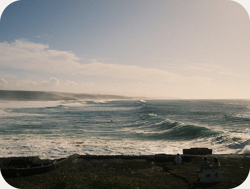 Ocean waves along the coast